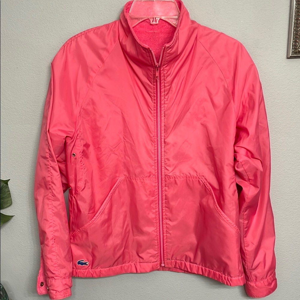 Vintage Lacoste Nylon/Cotton Terry Jacket Vibrant Pink size M